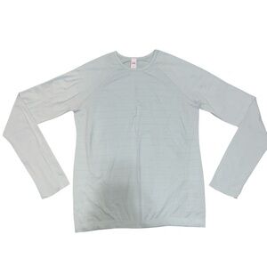 EUC Athleta Girl Power Up Sport Length Top Mint Green Silver Stripes XXL / 16